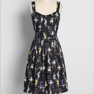 Splendid Surprises Fit and Flare Dress, Monster Mash print, size 20W